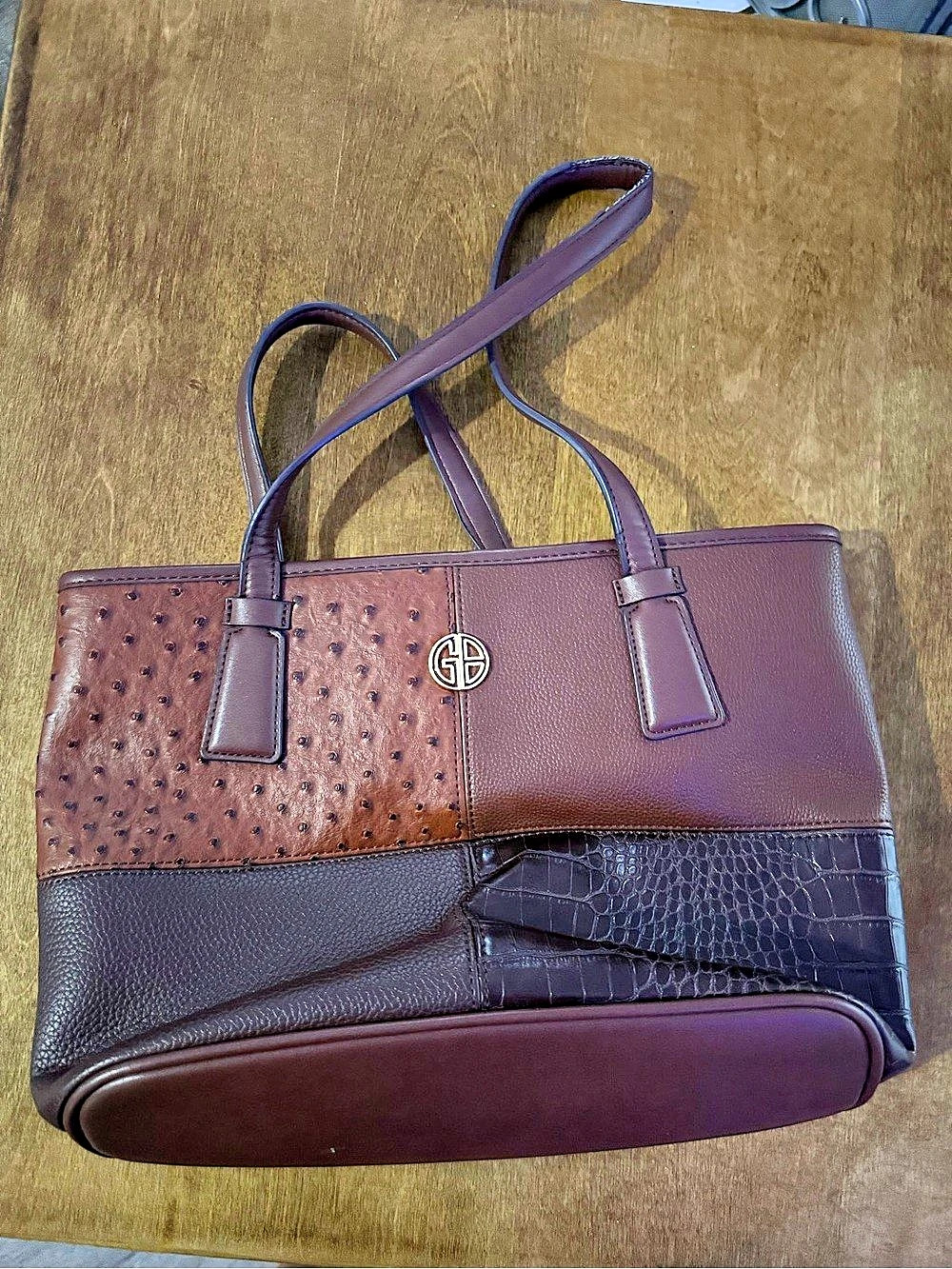 GIANI BERNINI Color Block Tote in Brown & Black
